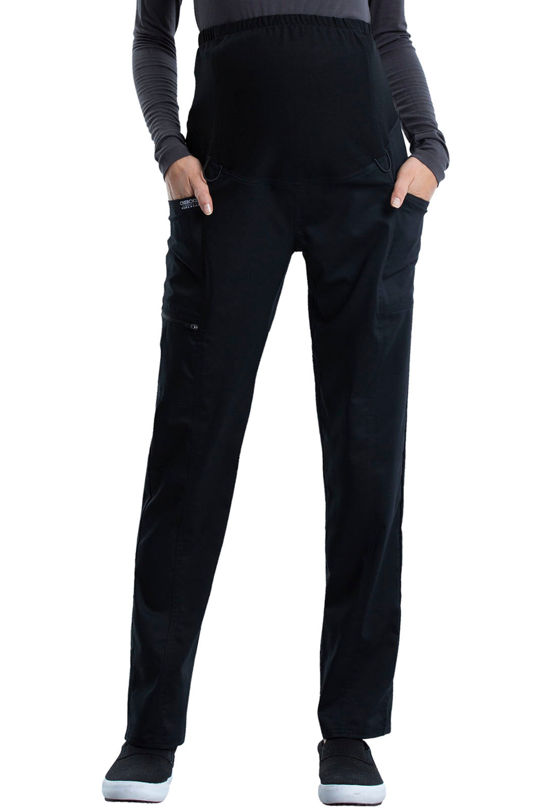 Black Over Belly Tapered Slim Fit Work Pants – One Hott Mamma Maternity